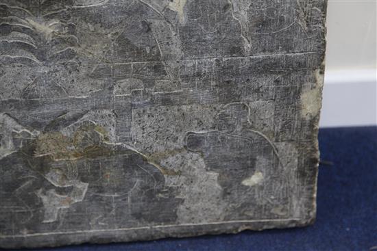 A Chinese stone tomb relief, probably Han dynasty, 1st-2nd century A.D. 47.5cm x 88cm, repaired